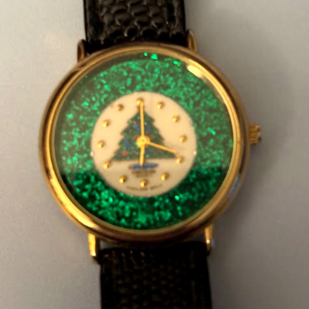Christmas Tree Watch with black band